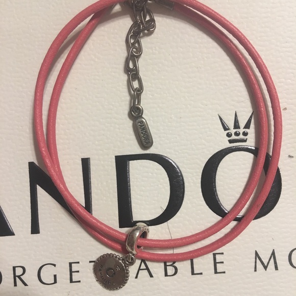 Pandora Pink Cord Necklace w/silver hardware - Picture 4 of 7